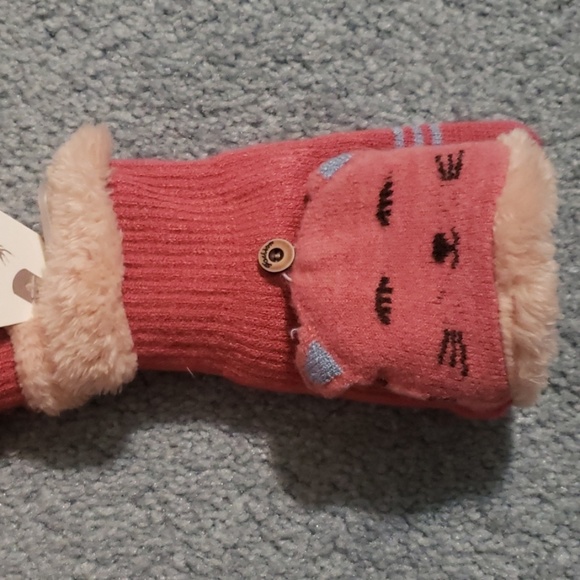 Pink mittens fold back fingerless smart phone - Picture 2 of 7